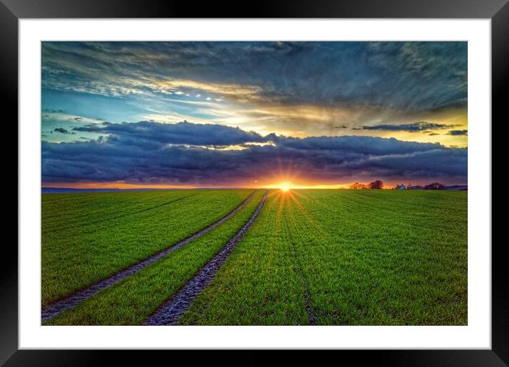 Penny Hill Farmland Sunset Framed Mounted Print by Darren Galpin