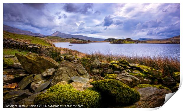 Rocks around a Lake Print by Mike Shields