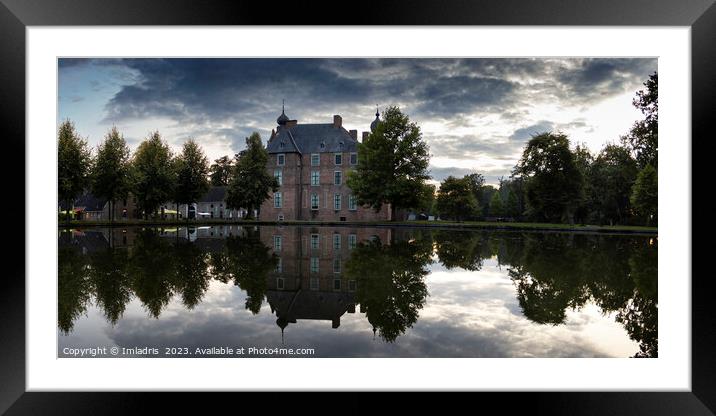 Evening Sky, Cannenburg Castle, Netherlands Framed Mounted Print by Imladris 