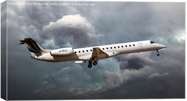 Intricate Detailing of an Embraer 135/145 Canvas Print by Tom McPherson