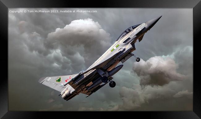 Eurofighter Typhoon FGR4 Above Lossiemouth Framed Print by Tom McPherson