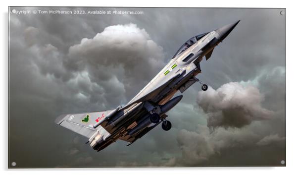 Eurofighter Typhoon FGR4 Above Lossiemouth Acrylic by Tom McPherson