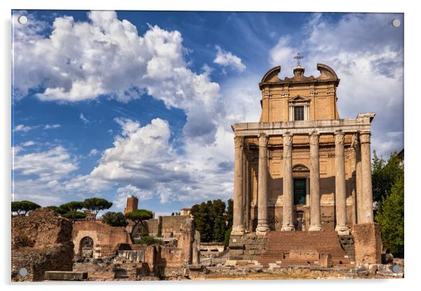 Temple of Antoninus and Faustina at Roman Forum Acrylic by Artur Bogacki