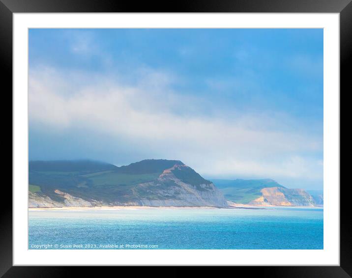 Jurassic Coastline on a Misty Summer Afternoon Framed Mounted Print by Susie Peek