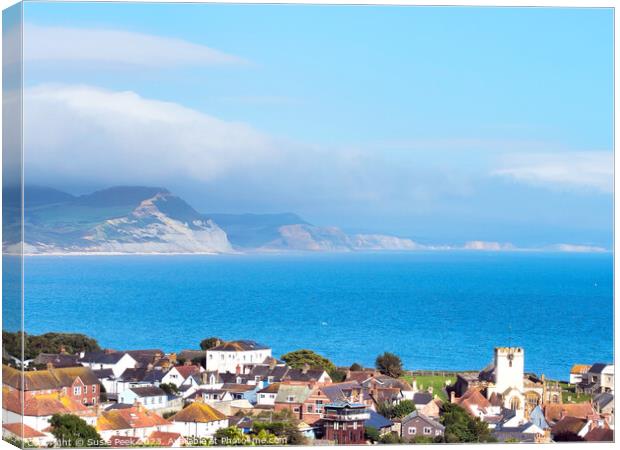 Jurassic Coastline Overview on a Misty Summer Afte Canvas Print by Susie Peek