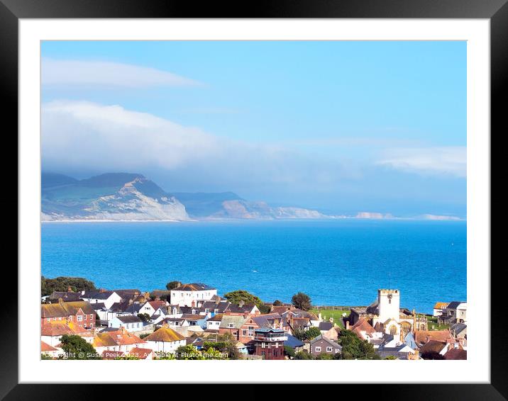 Jurassic Coastline Overview on a Misty Summer Afte Framed Mounted Print by Susie Peek