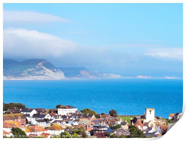 Jurassic Coastline Overview on a Misty Summer Afte Print by Susie Peek