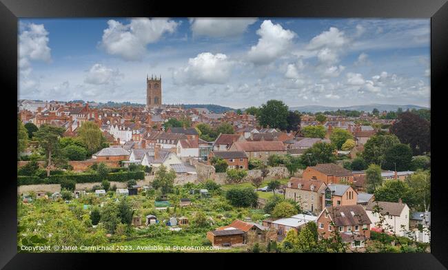 Ludlow Skyline Unveiled Framed Print by Janet Carmichael