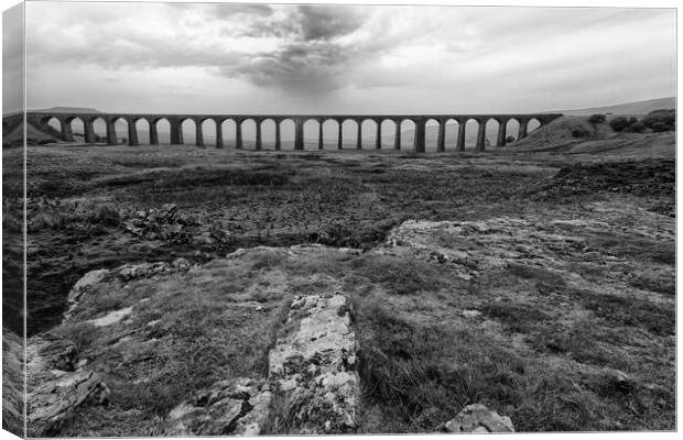 Clouds  over Ribblehead Viaduct Canvas Print by Jed Pearson