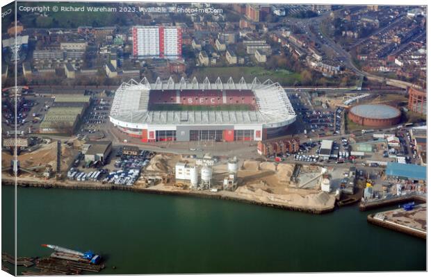 St Mary's football stadium aerial Canvas Print by Richard Wareham