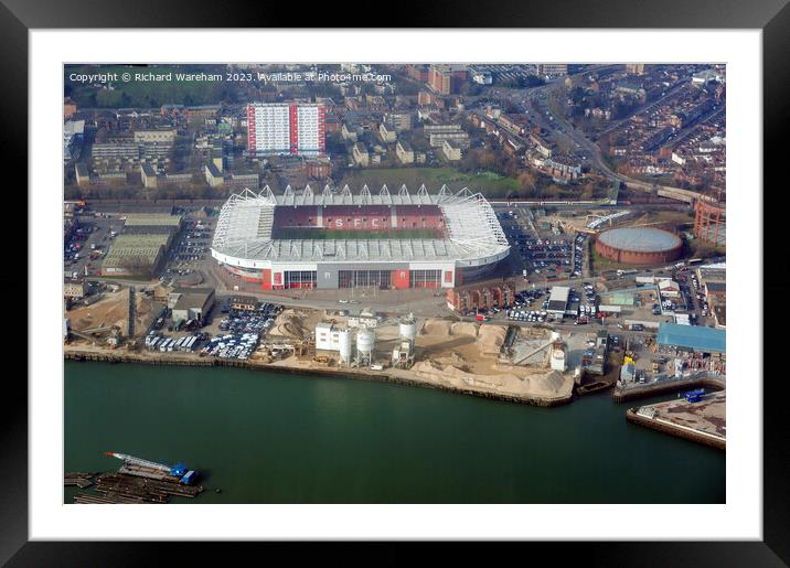 St Mary's football stadium aerial Framed Mounted Print by Richard Wareham