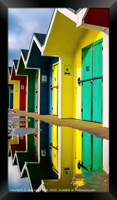 Barry Island Beach Huts Framed Print by Stephen Taylor