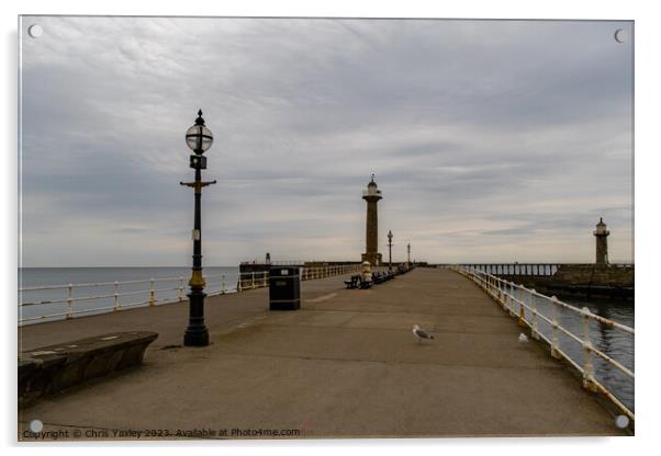 The east pier in the seaside town of Whitby on the Acrylic by Chris Yaxley