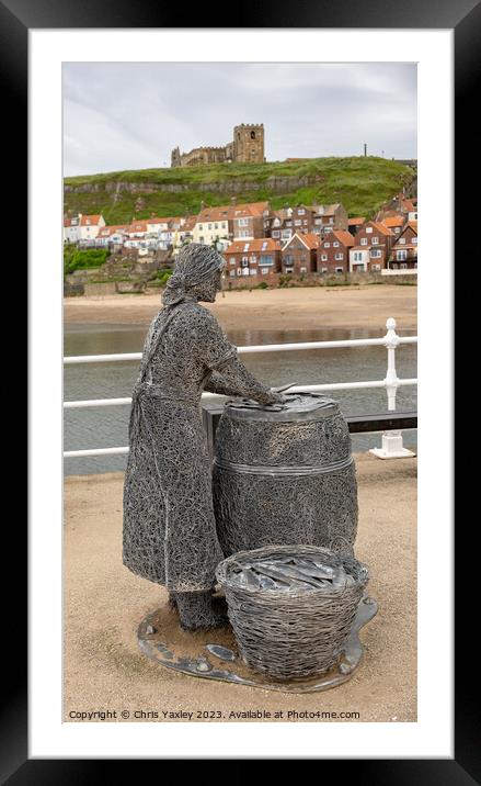 Herring Girl statue, Whitby Framed Mounted Print by Chris Yaxley