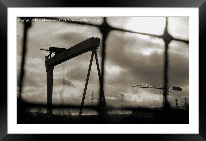 Harland & Wolff shipyards Framed Mounted Print by Richard Wareham