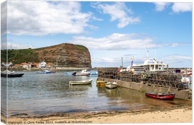 Staithes Harbour, North Yorkshire Canvas Print by Chris Yaxley