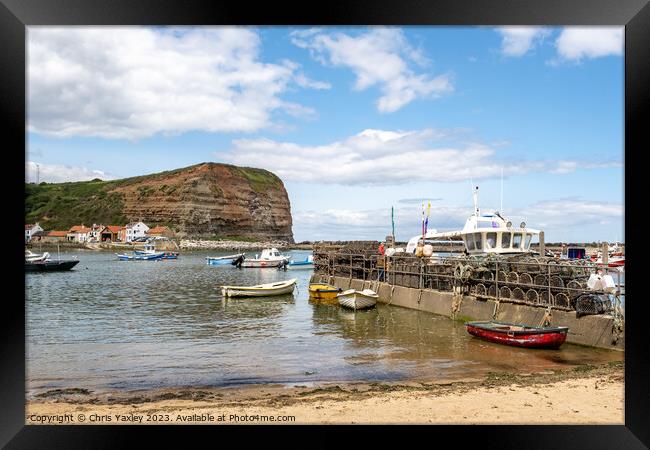 Staithes Harbour, North Yorkshire Framed Print by Chris Yaxley