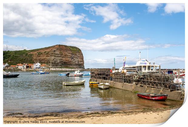 Staithes Harbour, North Yorkshire Print by Chris Yaxley