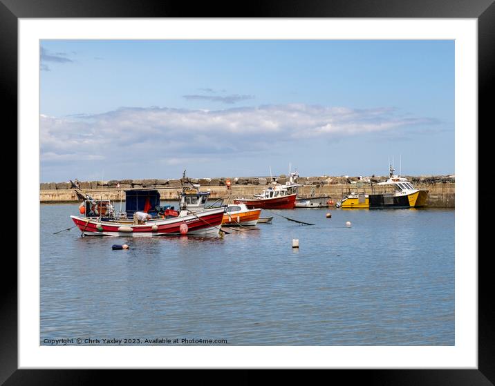 Staithes Harbour, North Yorkshire Framed Mounted Print by Chris Yaxley
