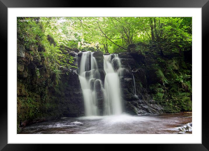 Waterfall on a tributary of the River Tarell Framed Mounted Print by Richard Wareham