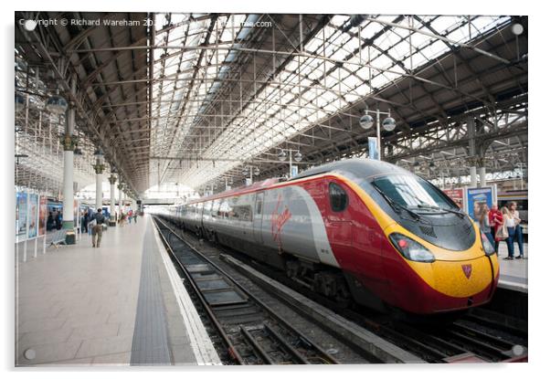 Manchester UK Virgin Trains high speed train Acrylic by Richard Wareham