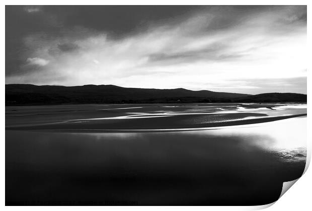 Dwyryd estuary, winter afternoon 3, mono infrared Print by Paul Boizot