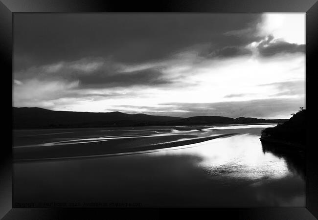 Dwyryd estuary, winter afternoon, mono infrared Framed Print by Paul Boizot