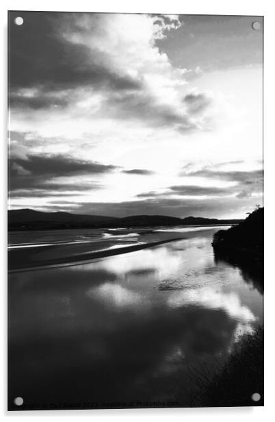 Cloud reflections, Portmeirion 2, mono infrared Acrylic by Paul Boizot
