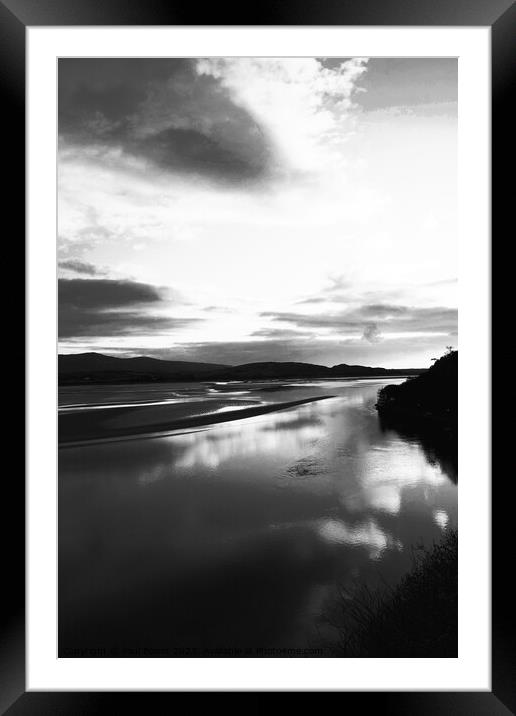 Cloud reflections, Portmeirion 3, mono infrared Framed Mounted Print by Paul Boizot