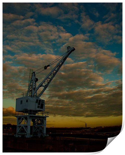 River Medway Crane Print by Dawn O'Connor