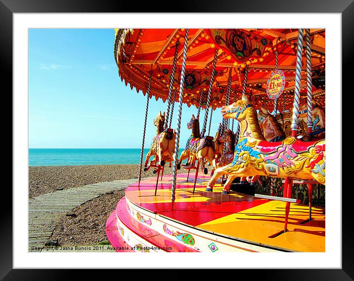 Merry go round in Brighton Framed Mounted Print by Jasna Buncic