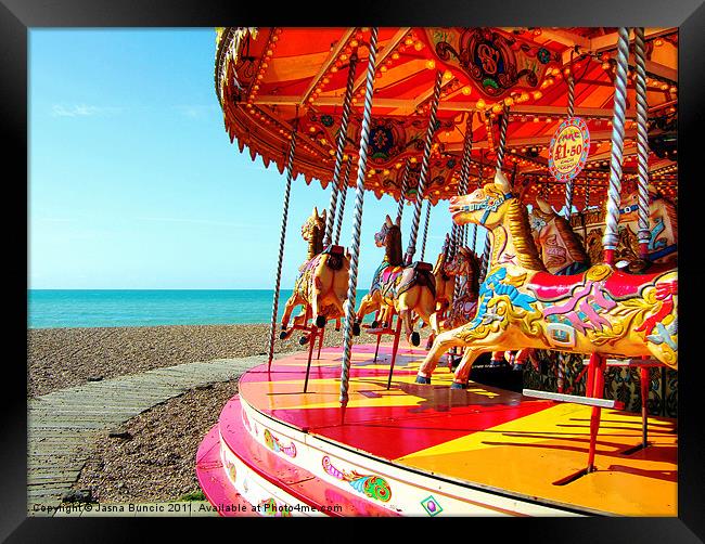 Merry go round in Brighton Framed Print by Jasna Buncic