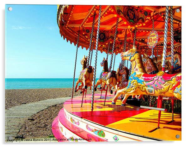 Merry go round in Brighton Acrylic by Jasna Buncic