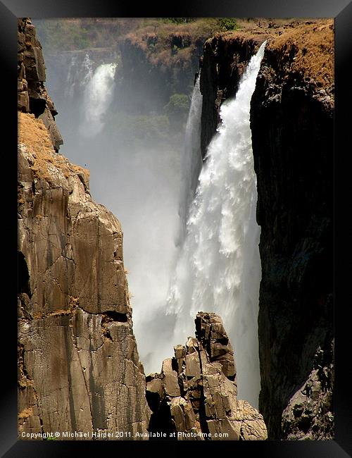 Victoria Falls in the dry season Framed Print by Michael Harper