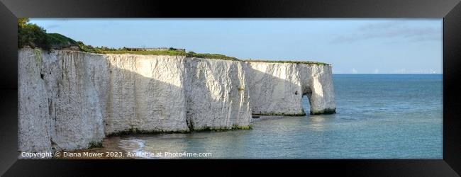Kingsgate bay Sea arch Panoramic Framed Print by Diana Mower
