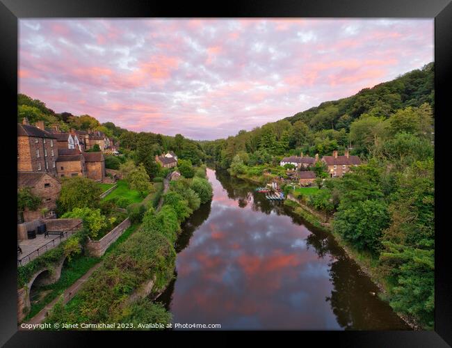 Sunset Skies over Ironbridge Gorge Framed Print by Janet Carmichael