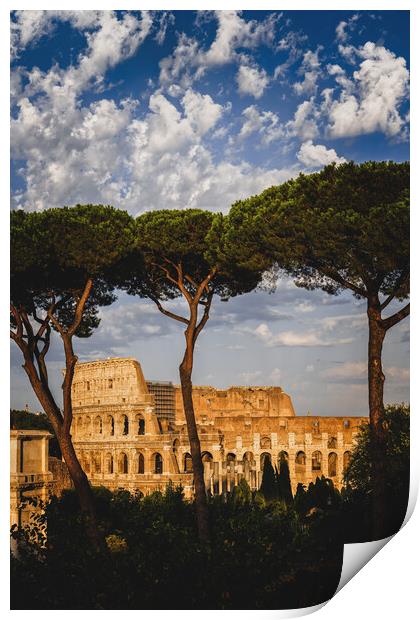 Sunset At The Colosseum In Rome Print by Artur Bogacki