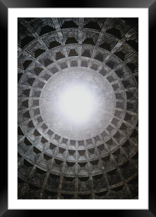 Dome of the Pantheon in Rome Framed Mounted Print by Artur Bogacki