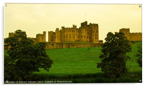 Alnwick Castle Acrylic by Richard Fairbairn