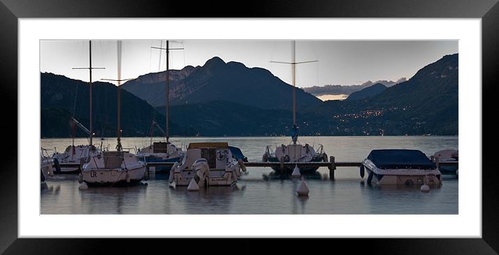 Boats on the lake Framed Mounted Print by Julian Bowdidge