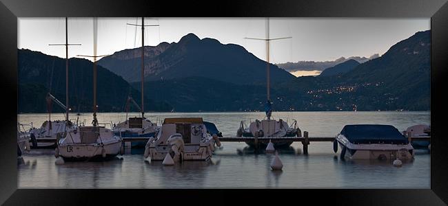 Boats on the lake Framed Print by Julian Bowdidge