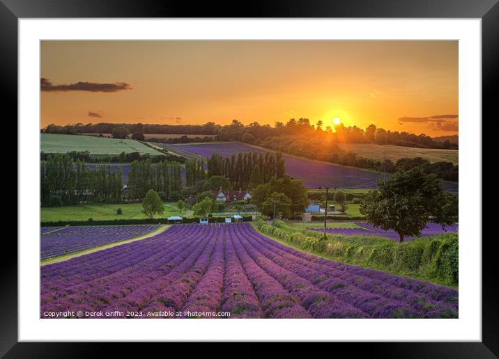 Sunset at Castle Farm, Shoreham Framed Mounted Print by Derek Griffin