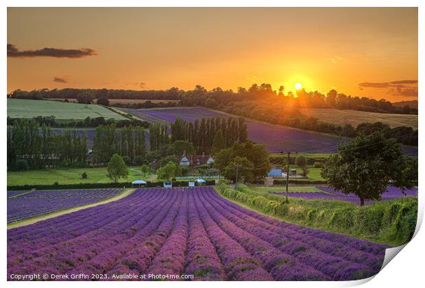 Sunset at Castle Farm, Shoreham Print by Derek Griffin