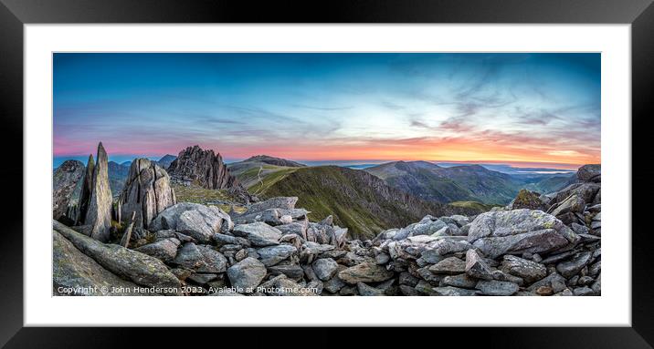 A Glyders panorama Framed Mounted Print by John Henderson