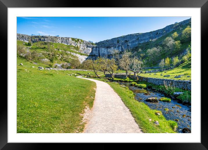 Malham Cove and Malham beck: Yorkshire Dales Framed Mounted Print by Tim Hill