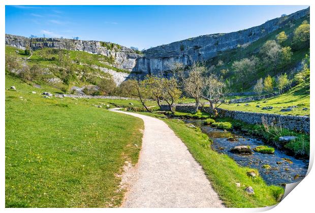Malham Cove and Malham beck: Yorkshire Dales Print by Tim Hill