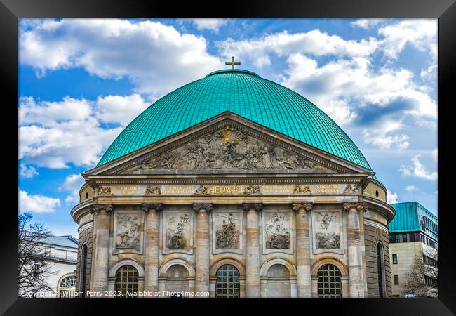 Saint Hedwig's Catholic Cathedral Berlin Germany Framed Print by William Perry