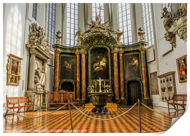 Altar St Mary's Church Berlin Germany Print by William Perry