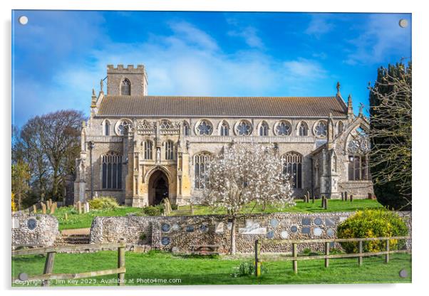 St Margaret Of Antioch's Church Cley next the Sea  Acrylic by Jim Key