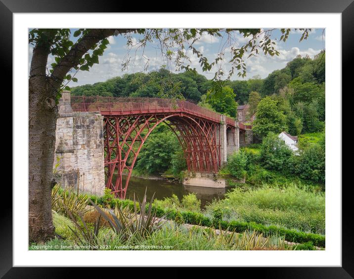 The Historic Iron Bridge Framed Mounted Print by Janet Carmichael